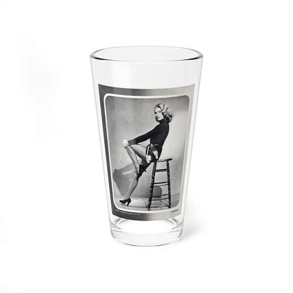 Lori Nelson #04 - Vintage B&W Full Body Leggy Cheesecake Pin-Up Photo (Vintage Female Icon) Pint Glass 16oz 16oz - Go Mug Yourself