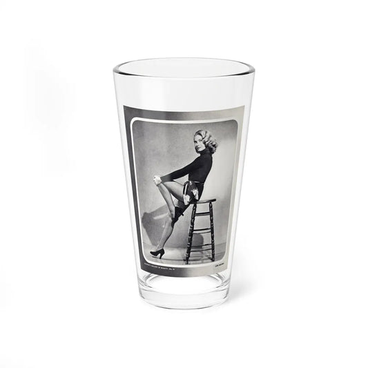 Lori Nelson #04 - Vintage B&W Full Body Leggy Cheesecake Pin-Up Photo (Vintage Female Icon) Pint Glass 16oz 16oz - Go Mug Yourself