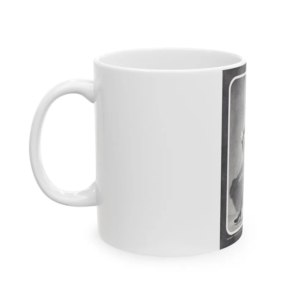 Lori Nelson #04 - Vintage B&W Full Body Leggy Cheesecake Pin-Up Photo (Vintage Female Icon) White Coffee Mug-Go Mug Yourself