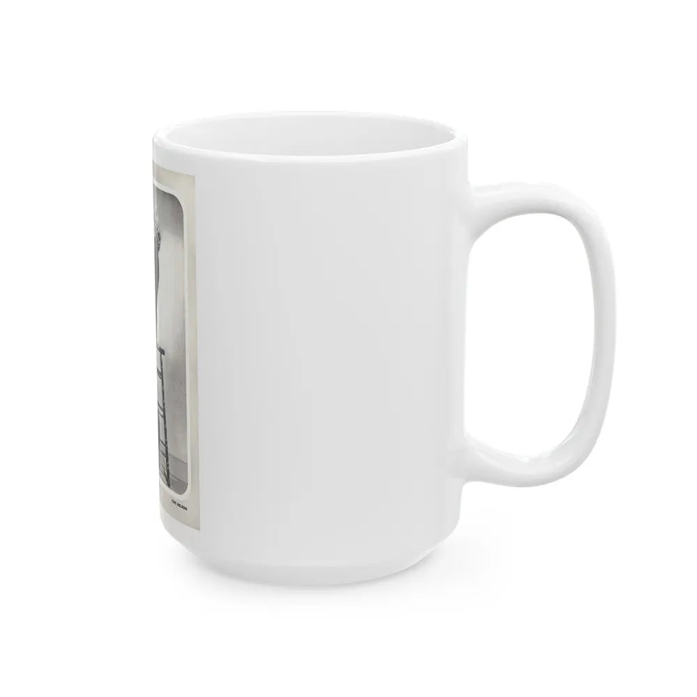 Lori Nelson #04 - Vintage B&W Full Body Leggy Cheesecake Pin-Up Photo (Vintage Female Icon) White Coffee Mug-Go Mug Yourself