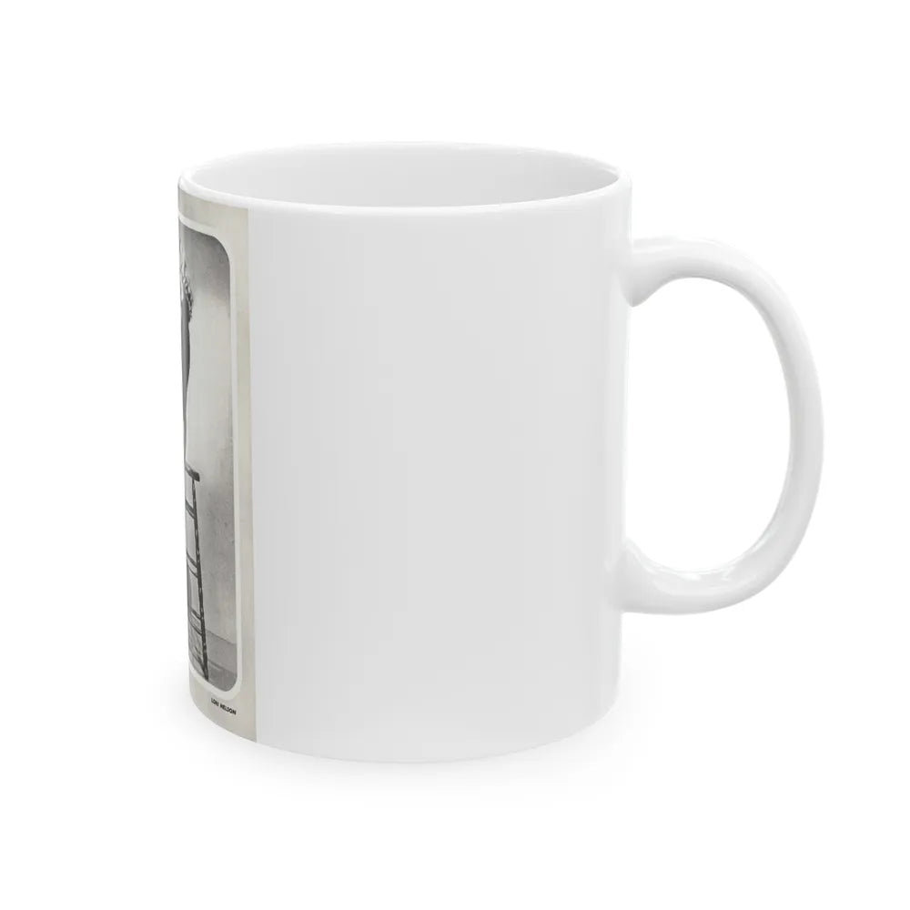 Lori Nelson #04 - Vintage B&W Full Body Leggy Cheesecake Pin-Up Photo (Vintage Female Icon) White Coffee Mug-Go Mug Yourself