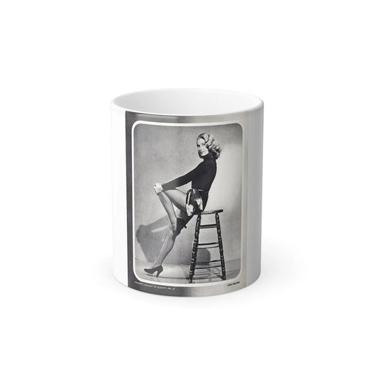Lori Nelson #04 - Vintage B&W Full Body Leggy Cheesecake Pin-Up Photo (Vintage Female Icons) Color Changing Mug 11oz-11oz-Go Mug Yourself