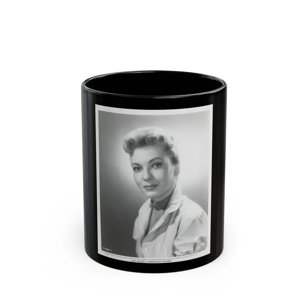 Lori Nelson #158 (Vintage Female Icon) Black Coffee Mug-11oz-Go Mug Yourself