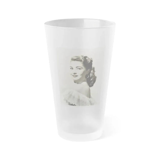 Lori Nelson #16 (Vintage Female Icon) Frosted Pint Glass 16oz 16oz Frosted - Go Mug Yourself