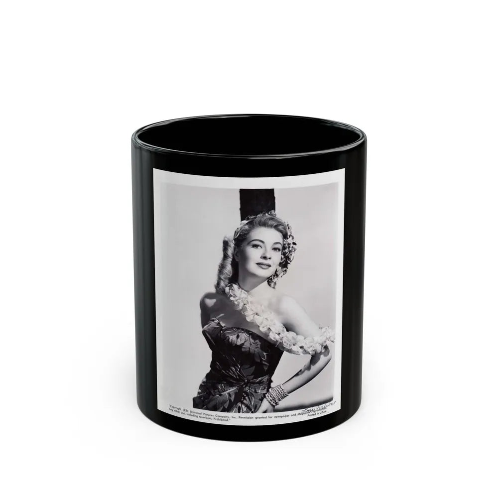 Lori Nelson #162 (Vintage Female Icon) Black Coffee Mug-11oz-Go Mug Yourself