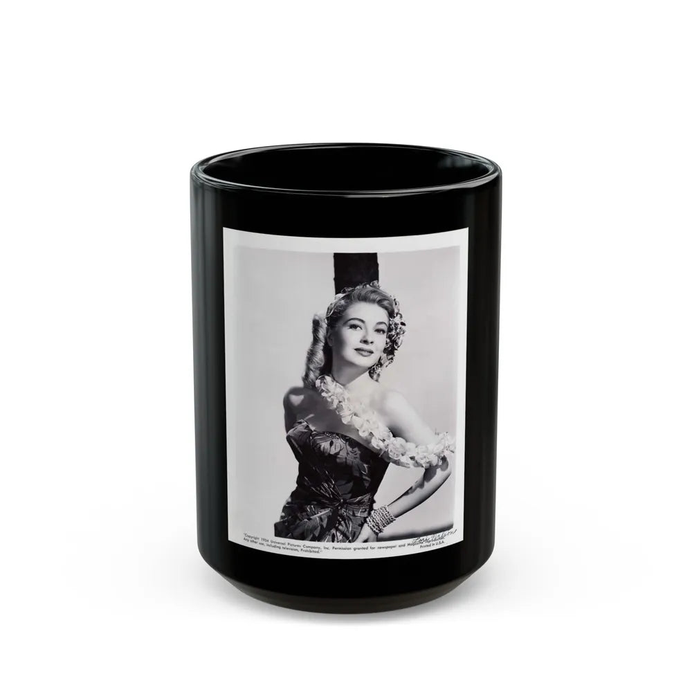 Lori Nelson #162 (Vintage Female Icon) Black Coffee Mug-15oz-Go Mug Yourself
