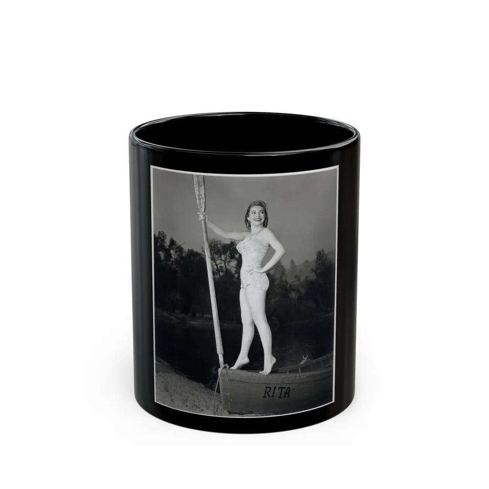 Lori Nelson #172 (Vintage Female Icon) Black Coffee Mug-11oz-Go Mug Yourself