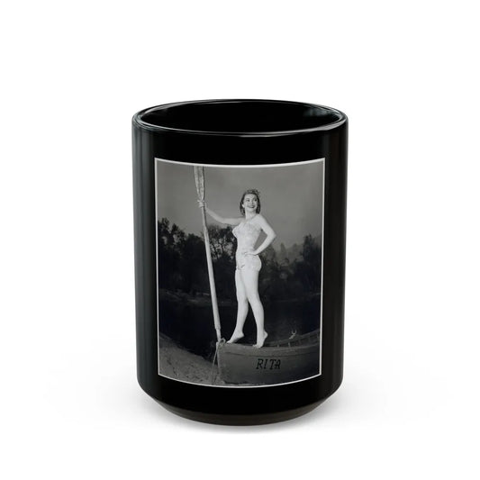 Lori Nelson #172 (Vintage Female Icon) Black Coffee Mug-15oz-Go Mug Yourself