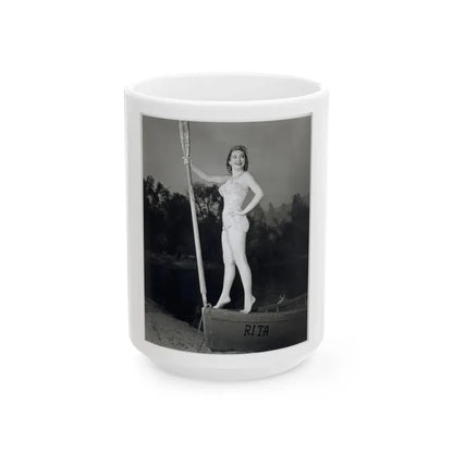 Lori Nelson #172 (Vintage Female Icon) White Coffee Mug 15oz - Go Mug Yourself