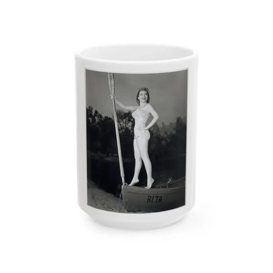Lori Nelson #172 (Vintage Female Icon) White Coffee Mug 15oz - Go Mug Yourself