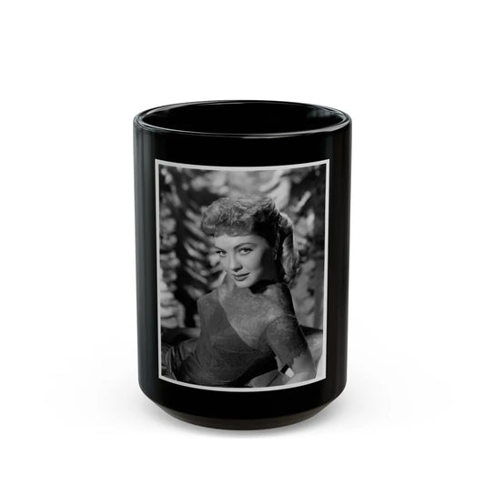 Lori Nelson #18 (Vintage Female Icon) Black Coffee Mug-15oz-Go Mug Yourself