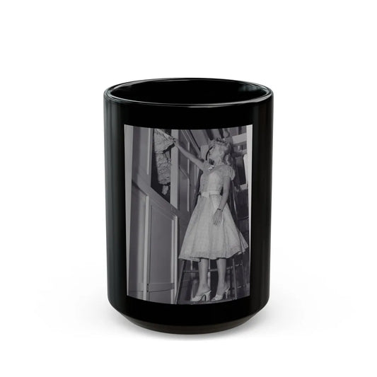 Lori Nelson #180 (Vintage Female Icon) Black Coffee Mug-15oz-Go Mug Yourself