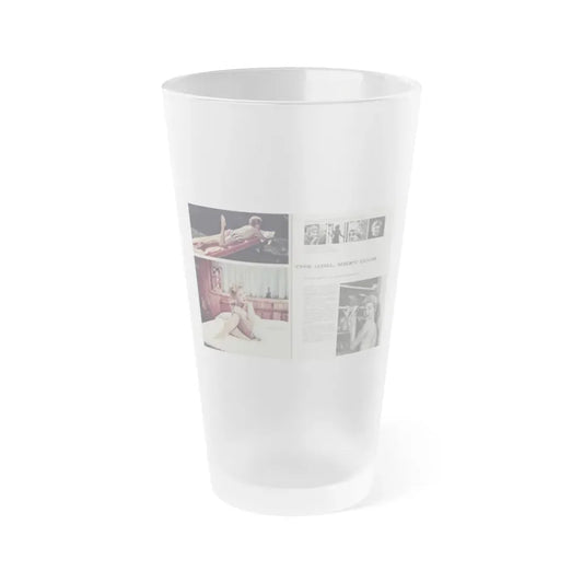 Lori Nelson #196 - Pages 54 & 55 Pages 1 & 2 with, Lori 2 Color Cheesecake Pics+4 B&W Smaller Pics, 1 Medium, Article+Captions from Escapade Mag. Feb. '57 (Vintage Female Icon) Frosted Pint Glass 16oz 16oz Frosted - Go Mug Yourself