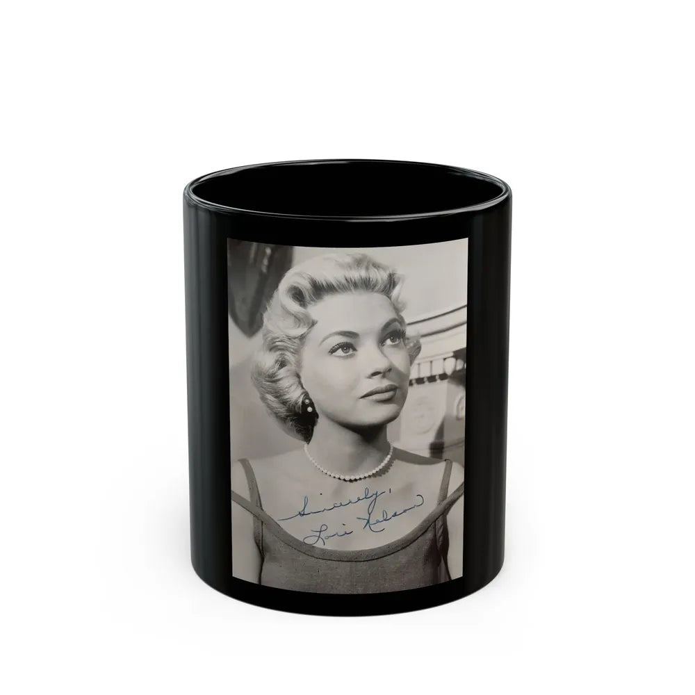 Lori Nelson #201 (Vintage Female Icon) Black Coffee Mug-11oz-Go Mug Yourself