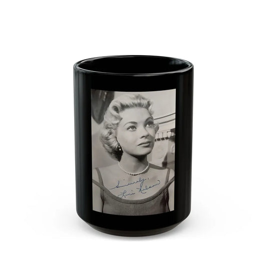Lori Nelson #201 (Vintage Female Icon) Black Coffee Mug-15oz-Go Mug Yourself
