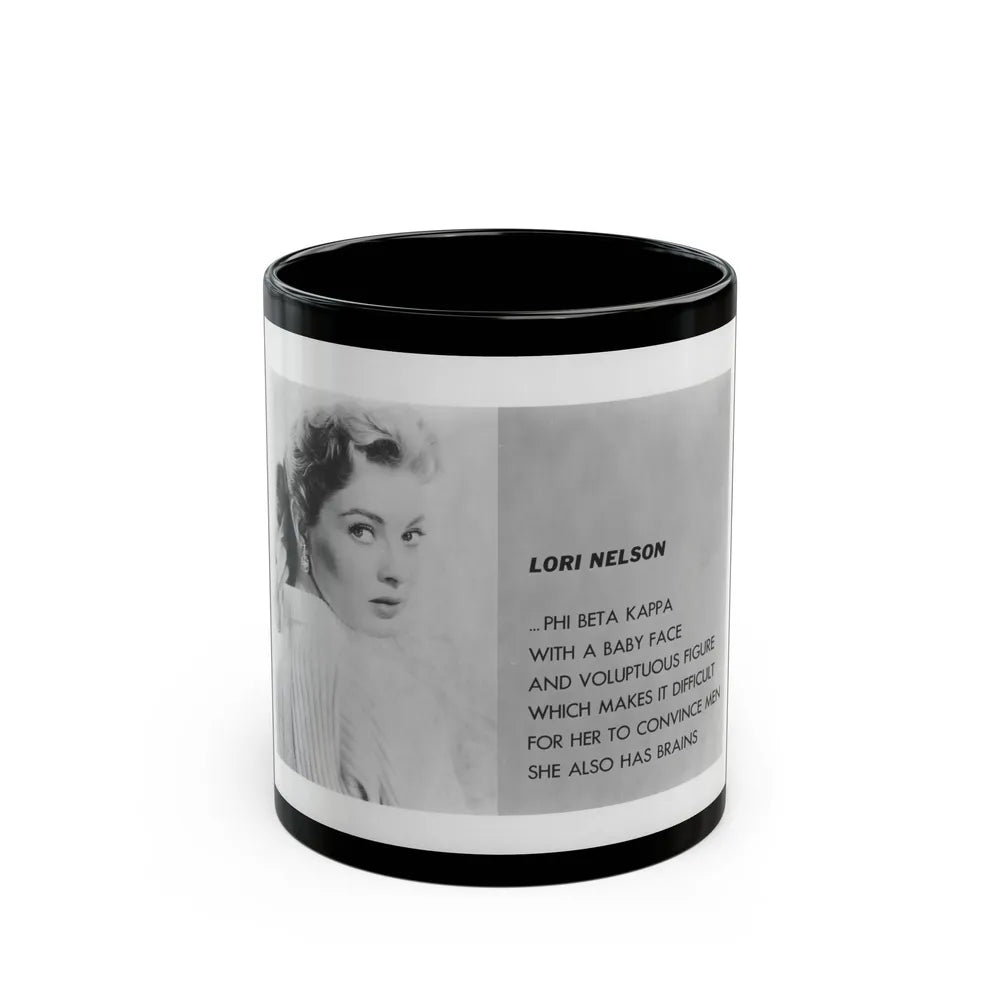 Lori Nelson #202 (Vintage Female Icon) Black Coffee Mug-11oz-Go Mug Yourself
