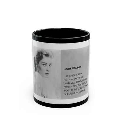 Lori Nelson #202 (Vintage Female Icon) Black Coffee Mug-11oz-Go Mug Yourself
