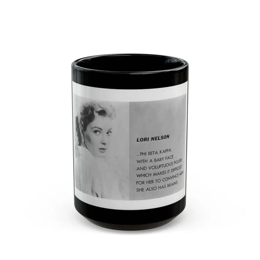 Lori Nelson #202 (Vintage Female Icon) Black Coffee Mug-15oz-Go Mug Yourself