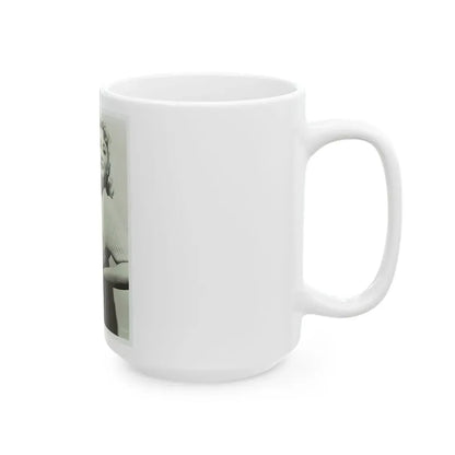 Lori Nelson #207 - B&W Glamour Dress Photo (Vintage Female Icon) White Coffee Mug - Go Mug Yourself