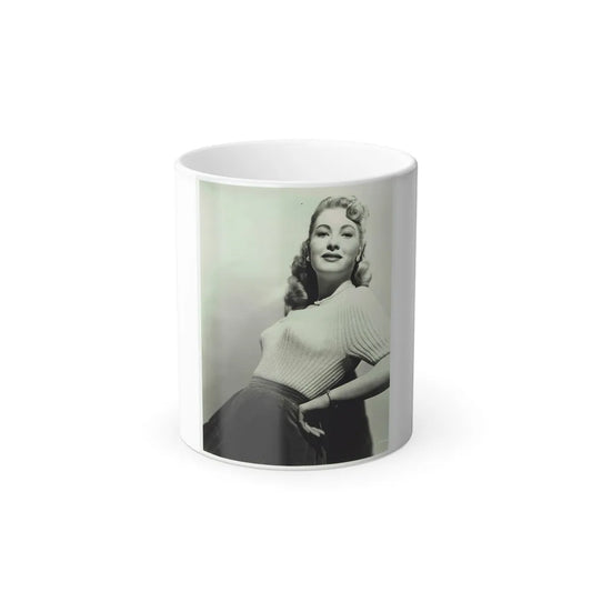 Lori Nelson #207 - B&W Glamour Dress Photo (Vintage Female Icons) Color Changing Mug 11oz-11oz-Go Mug Yourself