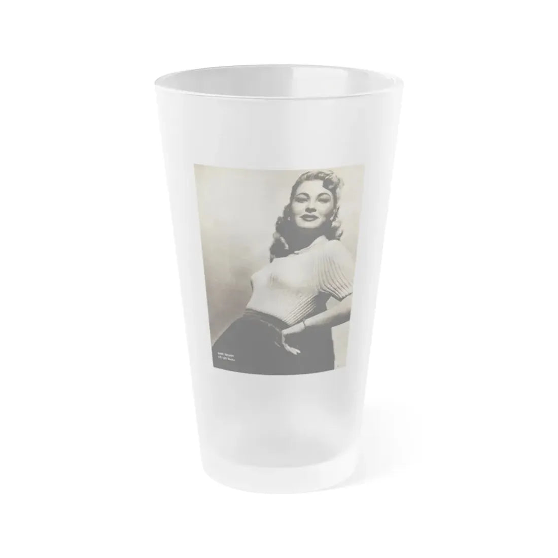 Lori Nelson #207 - B&W Glamour Dress Upper Body & Waist Photo (Vintage Female Icon) Frosted Pint Glass 16oz 16oz Frosted - Go Mug Yourself