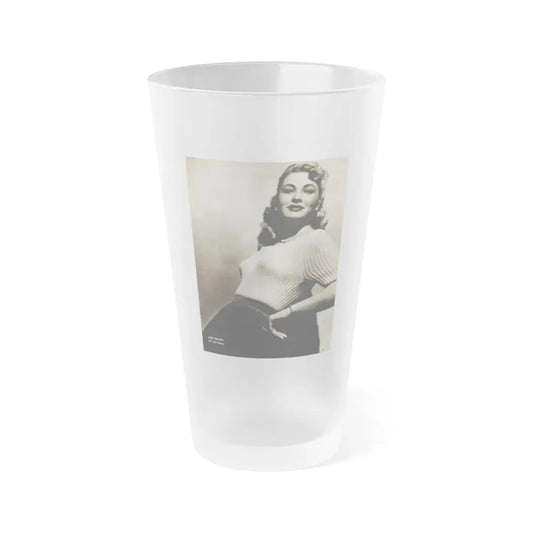 Lori Nelson #207 - B&W Glamour Dress Upper Body & Waist Photo (Vintage Female Icon) Frosted Pint Glass 16oz 16oz Frosted - Go Mug Yourself