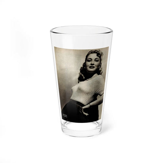Lori Nelson #207 - B&W Glamour Dress Upper Body & Waist Photo (Vintage Female Icon) Pint Glass 16oz 16oz - Go Mug Yourself