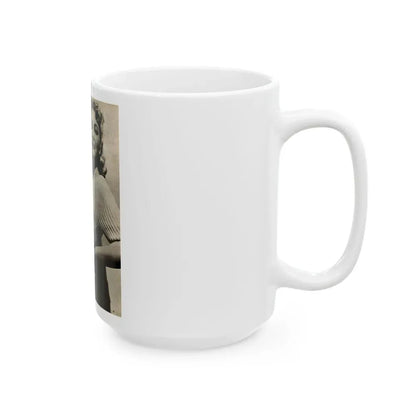 Lori Nelson #207 - B&W Glamour Dress Upper Body & Waist Photo (Vintage Female Icon) White Coffee Mug - Go Mug Yourself