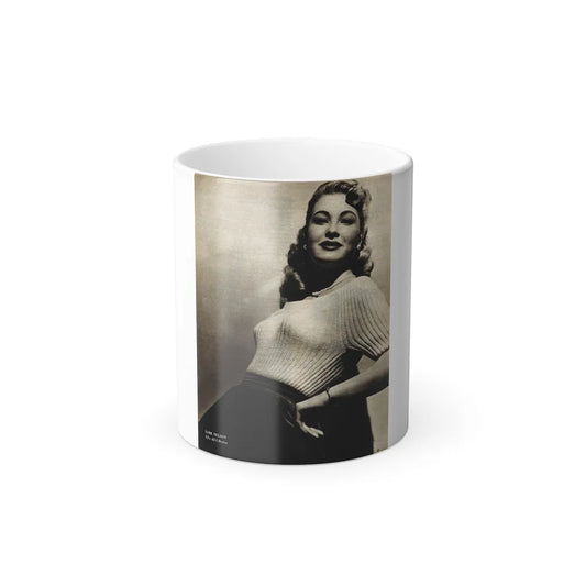 Lori Nelson #207 - B&W Glamour Dress Upper Body & Waist Photo (Vintage Female Icons) Color Changing Mug 11oz-11oz-Go Mug Yourself