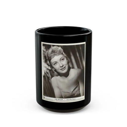 Lori Nelson #216 (Vintage Female Icon) Black Coffee Mug-15oz-Go Mug Yourself