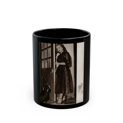 Lori Nelson #218 - Vintage B&W 8x10.5 Photo from Movie Life Magazine Page circa 1950's 1 (Vintage Female Icon) Black Coffee Mug 11oz - Go Mug Yourself