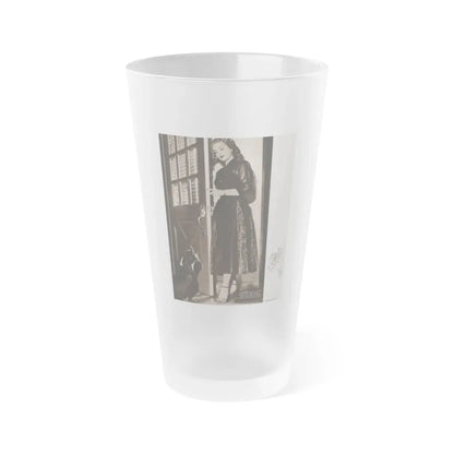Lori Nelson #218 - Vintage B&W 8x10.5 Photo from Movie Life Magazine Page circa 1950's 1 (Vintage Female Icon) Frosted Pint Glass 16oz 16oz Frosted - Go Mug Yourself