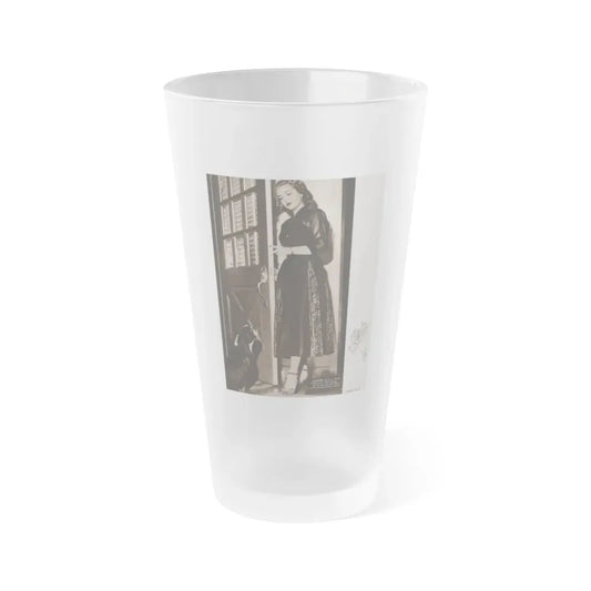 Lori Nelson #218 - Vintage B&W 8x10.5 Photo from Movie Life Magazine Page circa 1950's 1 (Vintage Female Icon) Frosted Pint Glass 16oz 16oz Frosted - Go Mug Yourself