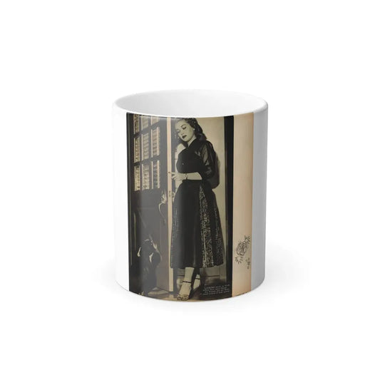 Lori Nelson #218 - Vintage B&W 8x10.5 Photo from Movie Life Magazine Page circa 1950's (Vintage Female Icon) Color Changing Mug 11oz 11oz - Go Mug Yourself