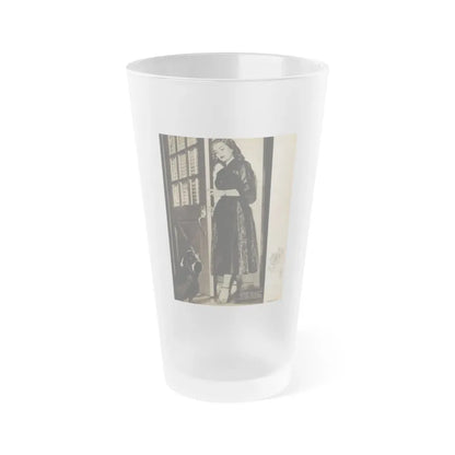 Lori Nelson #218 - Vintage B&W 8x10.5 Photo from Movie Life Magazine Page circa 1950's (Vintage Female Icon) Frosted Pint Glass 16oz 16oz Frosted - Go Mug Yourself