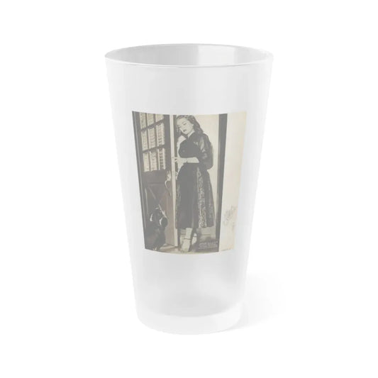 Lori Nelson #218 - Vintage B&W 8x10.5 Photo from Movie Life Magazine Page circa 1950's (Vintage Female Icon) Frosted Pint Glass 16oz 16oz Frosted - Go Mug Yourself