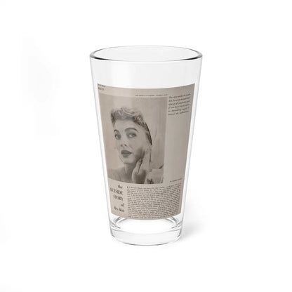 Lori Nelson #219 - Vintage B&W 8x10.5 Photo Glamour Head & Shoulder Shot putting on skin cream an add 1 (Vintage Female Icon) Pint Glass 16oz 16oz - Go Mug Yourself