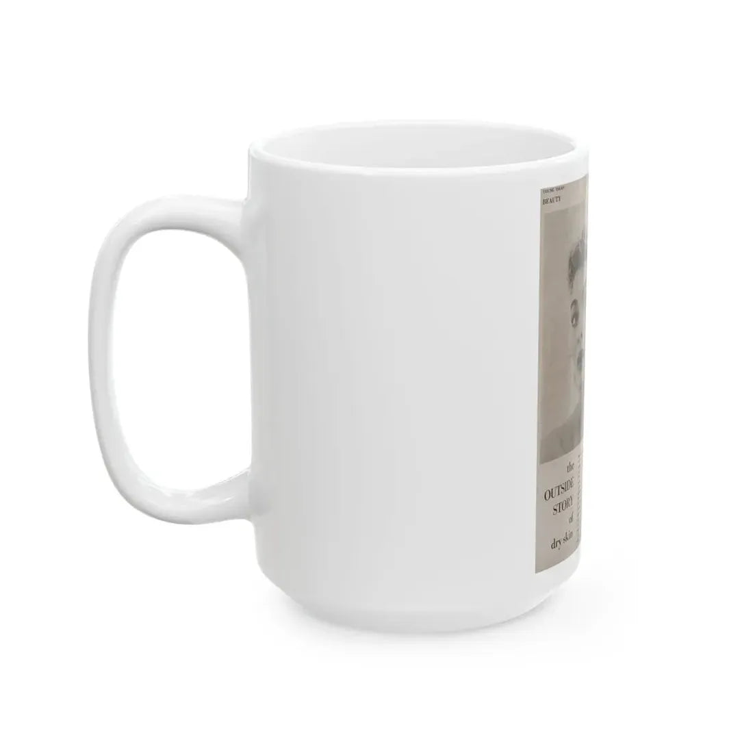 Lori Nelson #219 - Vintage B&W 8x10.5 Photo Glamour Head & Shoulder Shot putting on skin cream an add 1 (Vintage Female Icon) White Coffee Mug - Go Mug Yourself