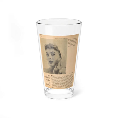 Lori Nelson #219 - Vintage B&W 8x10.5 Photo Glamour Head & Shoulder Shot putting on skin cream an add (Vintage Female Icon) Pint Glass 16oz 16oz - Go Mug Yourself