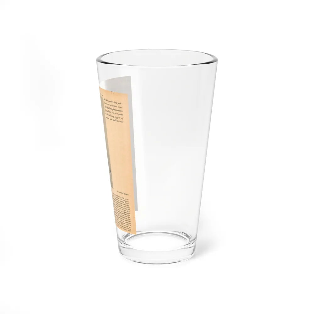 Lori Nelson #219 - Vintage B&W 8x10.5 Photo Glamour Head & Shoulder Shot putting on skin cream an add (Vintage Female Icon) Pint Glass 16oz - Go Mug Yourself