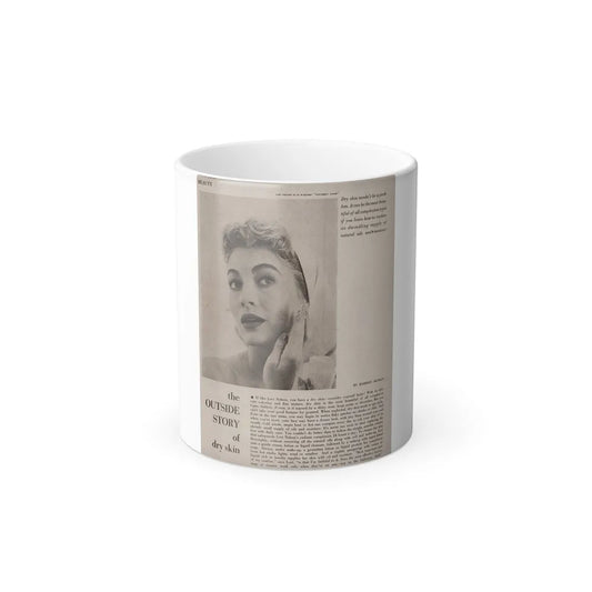 Lori Nelson #219 - Vintage B&W 8x10.5 Photo Glamour Head & Shoulder Shot putting on skin cream an add_1 (Vintage Female Icons) Color Changing Mug 11oz-11oz-Go Mug Yourself