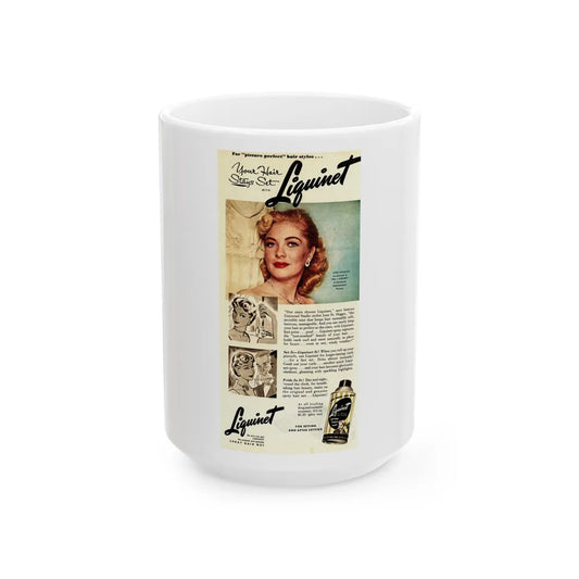 Lori Nelson #220 - Vintage Color 5x10.5 Photo Glamour Head & Shoulder Shot Hair Spray Add 1 (Vintage Female Icon) White Coffee Mug-15oz-Go Mug Yourself