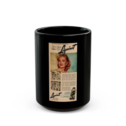 Lori Nelson #220 - Vintage Color 5x10.5 Photo Glamour Head & Shoulder Shot Hair Spray Add (Vintage Female Icon) Black Coffee Mug-15oz-Go Mug Yourself