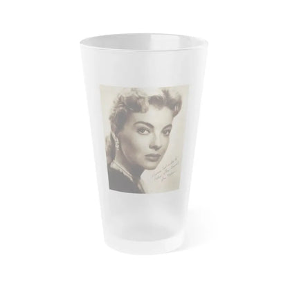 Lori Nelson #221 - Vintage B&W 8x10 Photo Glamour Head & Shoulder Shot in fur Circa 1950's from Picture Show Annual Mag. (Vintage Female Icon) Frosted Pint Glass 16oz 16oz Frosted - Go Mug Yourself