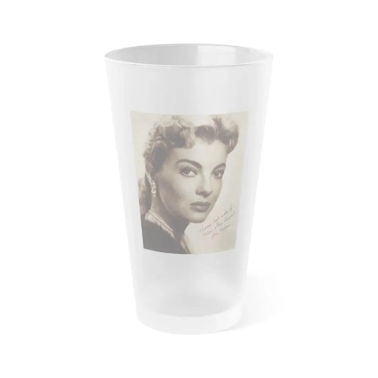 Lori Nelson #221 - Vintage B&W 8x10 Photo Glamour Head & Shoulder Shot in fur Circa 1950's from Picture Show Annual Mag. (Vintage Female Icon) Frosted Pint Glass 16oz 16oz Frosted - Go Mug Yourself
