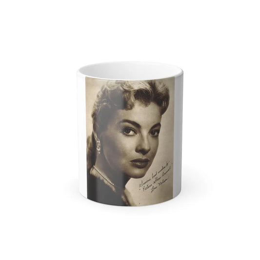 Lori Nelson #221 - Vintage B&W 8x10 Photo Glamour Head & Shoulder Shot in fur Circa 1950's from Picture Show Annual Mag. (Vintage Female Icons) Color Changing Mug 11oz-11oz-Go Mug Yourself