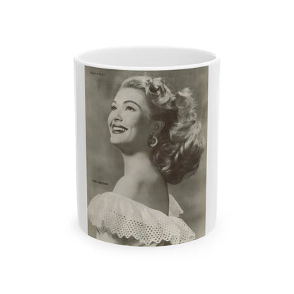 Lori Nelson #222 - Vintage B&W 8x10.5 Photo Glamour Head & Shoulder Shot Circa 1950's (Vintage Female Icon) White Coffee Mug-11oz-Go Mug Yourself