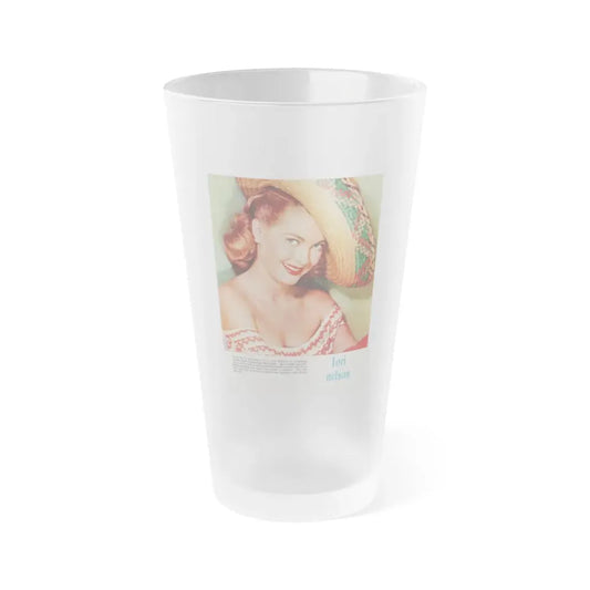 Lori Nelson #224 - Vintage Color 8x10.5 Photo Glamour Head & Shoulder Shot in Mexican Hat Circa 1950's Mag. Page (Vintage Female Icon) Frosted Pint Glass 16oz 16oz Frosted - Go Mug Yourself