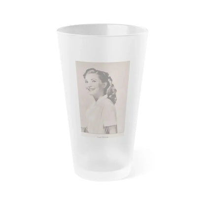Lori Nelson #225 - Vintage B&W 3x4 Glamour Head & Shoulder Shot Circa 1950's Clipping (Vintage Female Icon) Frosted Pint Glass 16oz 16oz Frosted - Go Mug Yourself