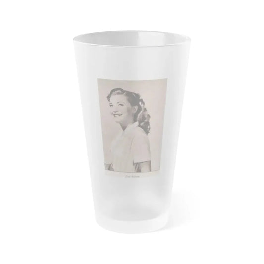 Lori Nelson #225 - Vintage B&W 3x4 Glamour Head & Shoulder Shot Circa 1950's Clipping (Vintage Female Icon) Frosted Pint Glass 16oz 16oz Frosted - Go Mug Yourself